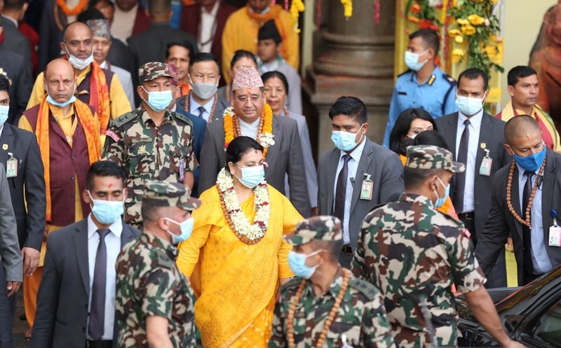 राष्ट्रपति भण्डारी पशुपतिनाथ मन्दिरमा